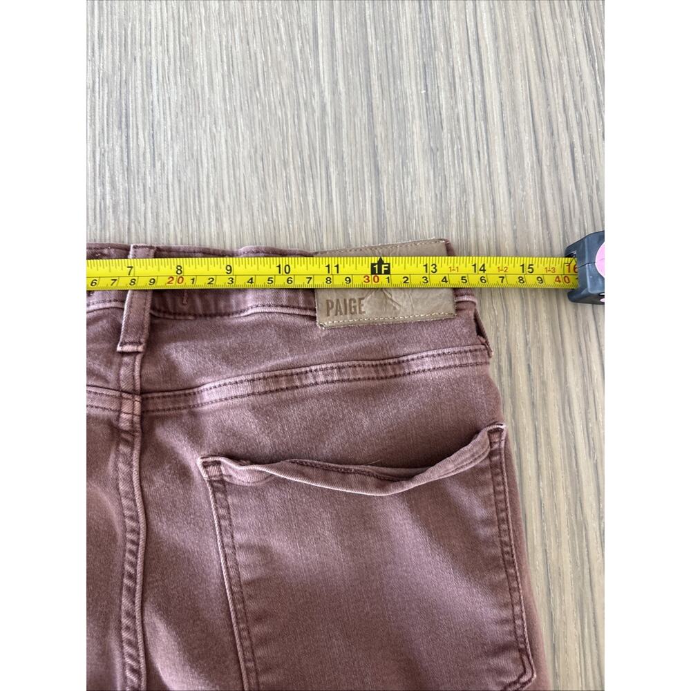 PAIGE Lennox Slim Jeans Womens 28 Dusty Rose Pink Stretch Mid Rise Denim Pants - Picture 7 of 7